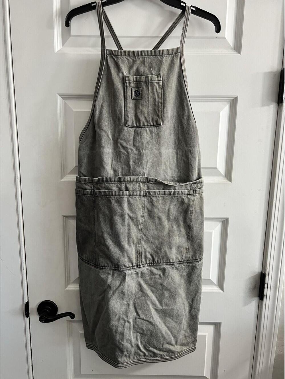 UBI-IND Denim San Francisco Denim Classic Apron Gray Raw Hem